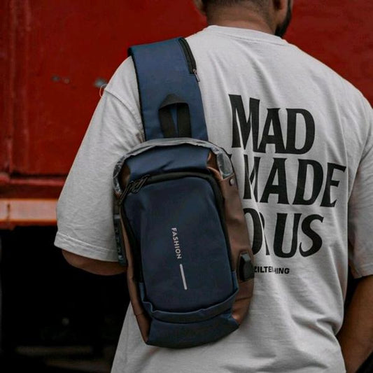 Anti Theft Crossbody Sling Bag ,Waterproof Chest Daypack With USB Charging